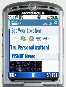 The MSN service on my mobile